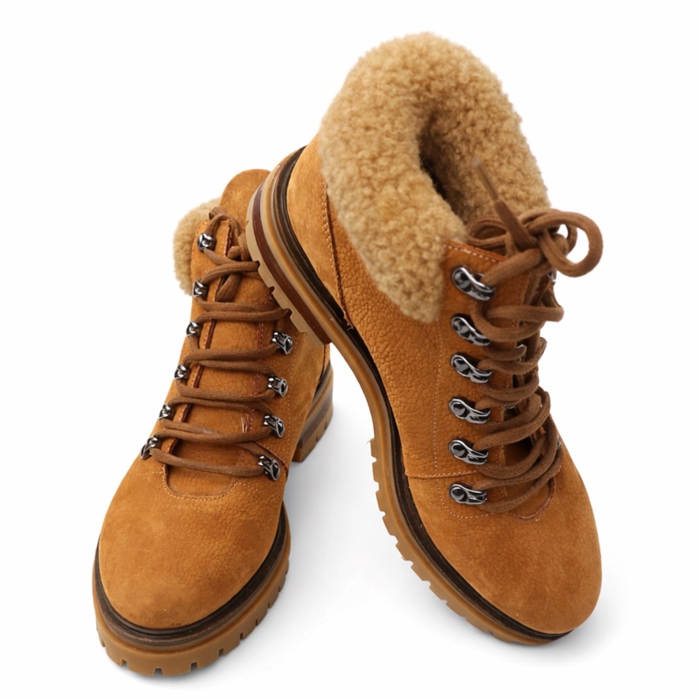 New M. Gemi Italian Alpi‎ Shearling Suede Boots | Hiking Streetwear Ski Wear
